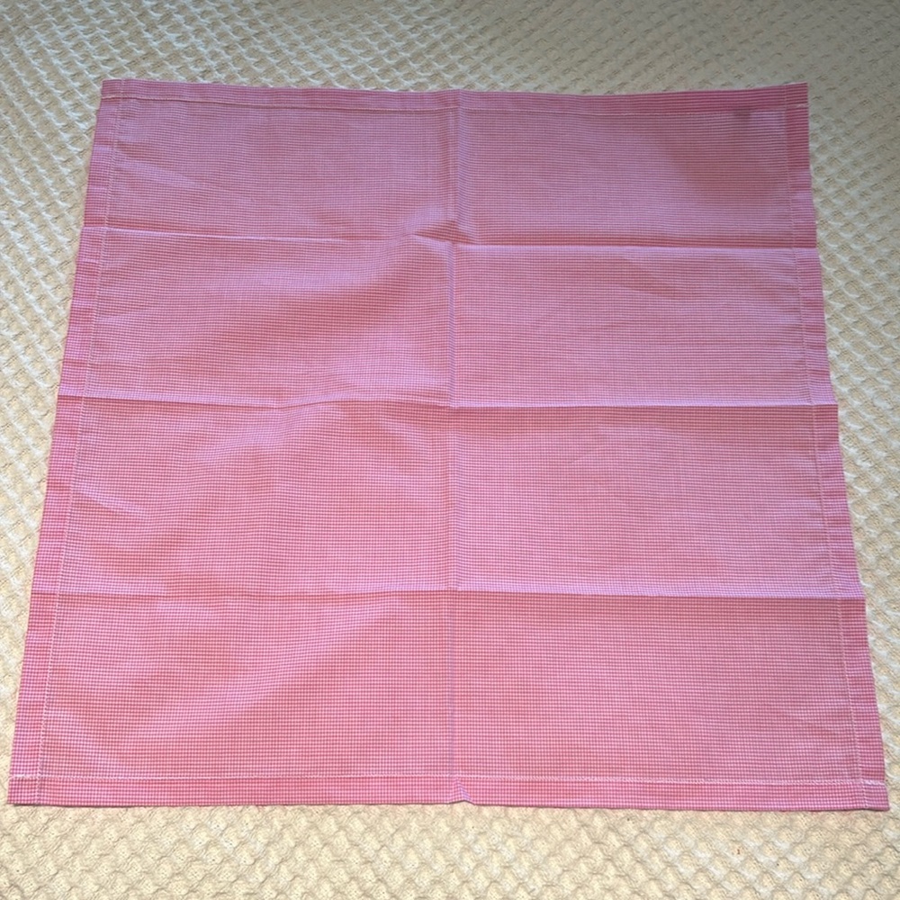 Turnbull & Asser Hand Rolled Pink Graphic Check Handkerchief / New Never Used